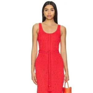 Karina Grimaldi Guiliana Red Knit Maxi Dress